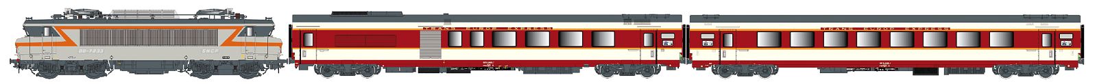 LS Models LS11504 - H0 - 3-tlg. Personenzug E-Lok BB7200 'Etend', SNCF, Ep. IV - AC